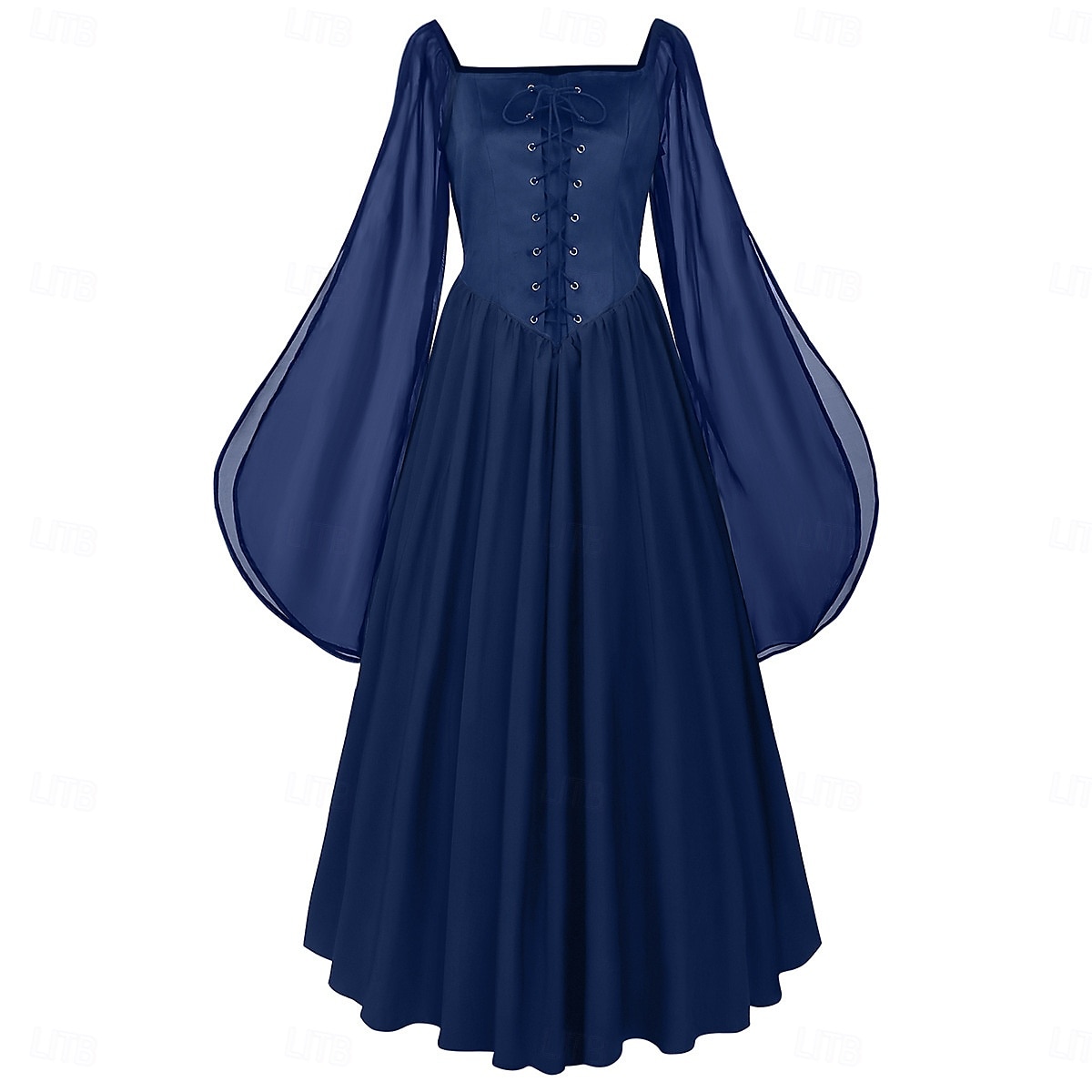 Středověké Renesanční ozdobný Po kotníky Šaty Dlouhé rukávy Víla Korzet Pevná barva Maškarní kostým Dámské Fantazie předvečer Všech svatých Karneval Plesová maškaráda Renesanční jarmark Retro 2026 - $57.99 –P5