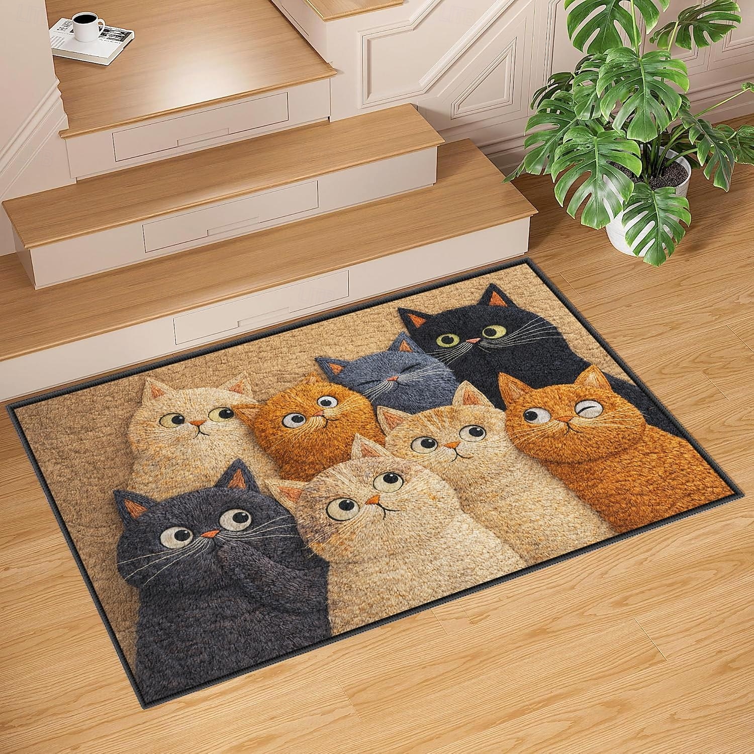 Faux Embroidered Cats Doormat Playful Cat-Themed Welcome Mat Durable Long-Lasting Quality for Home Entry 2026 - $10.49 –P1