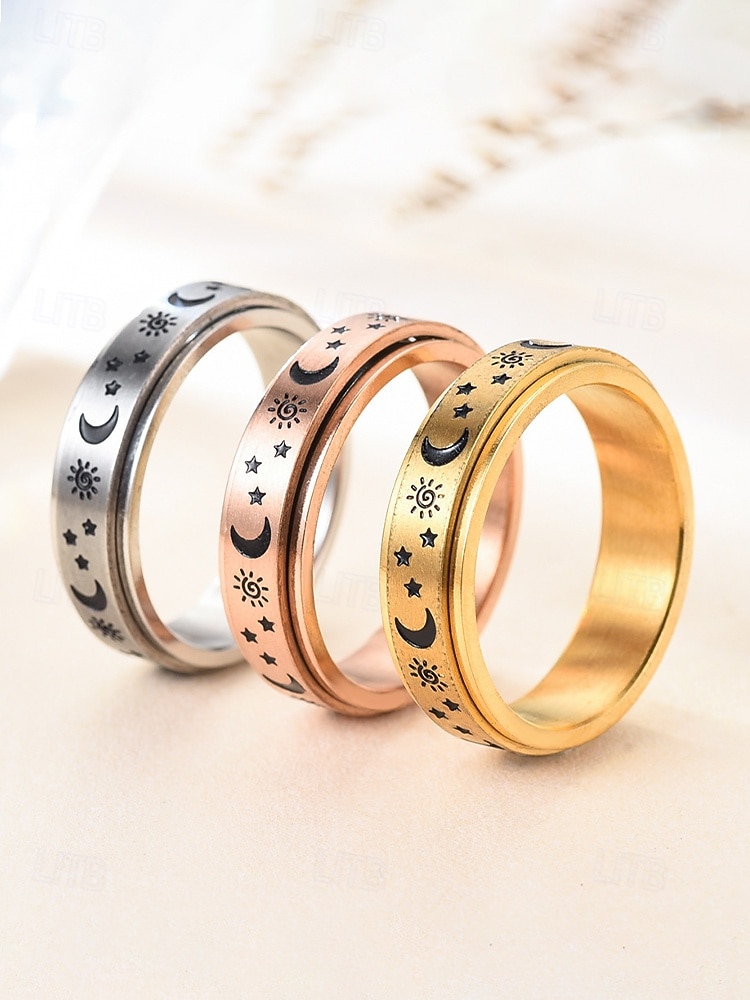 Anillo de acero inoxidable para hombre, disponible en varios colores, perfecto para vacaciones y uso diario informal. 2026 - $11.99 –P4