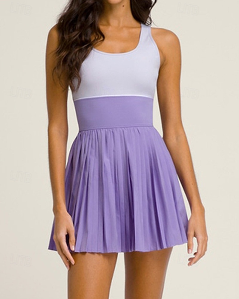Dámské Slátanina Petit tenisové šaty Tenisové šaty s vestavěnými šortkami a podprsenkou Sportovní šaty Bez rukávů Kapsy Elastický Prodyšné Tenis Běh Zdatnost Kopeček Šaty Tepláková souprava Fialová 2026 - $50.99 –P2