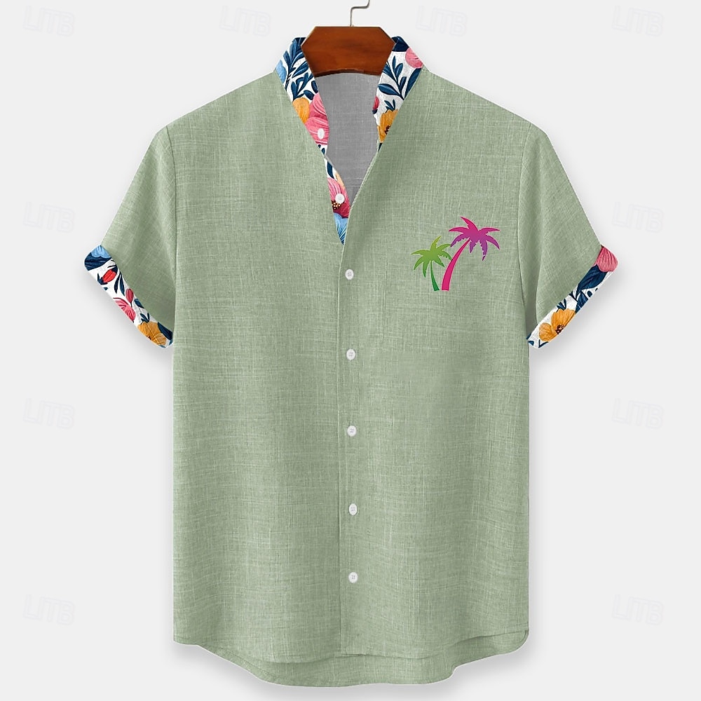 Per uomo Albero di Cocco Piante Tropicali Fiori Camicia hawaiana estiva Camicia con Bottoni Camicia con colletto alla coreana Manica Corta Hawaiano Vacanza al Mare Estate Primavera Collo alla coreana del 2026 a $25.99 –P2