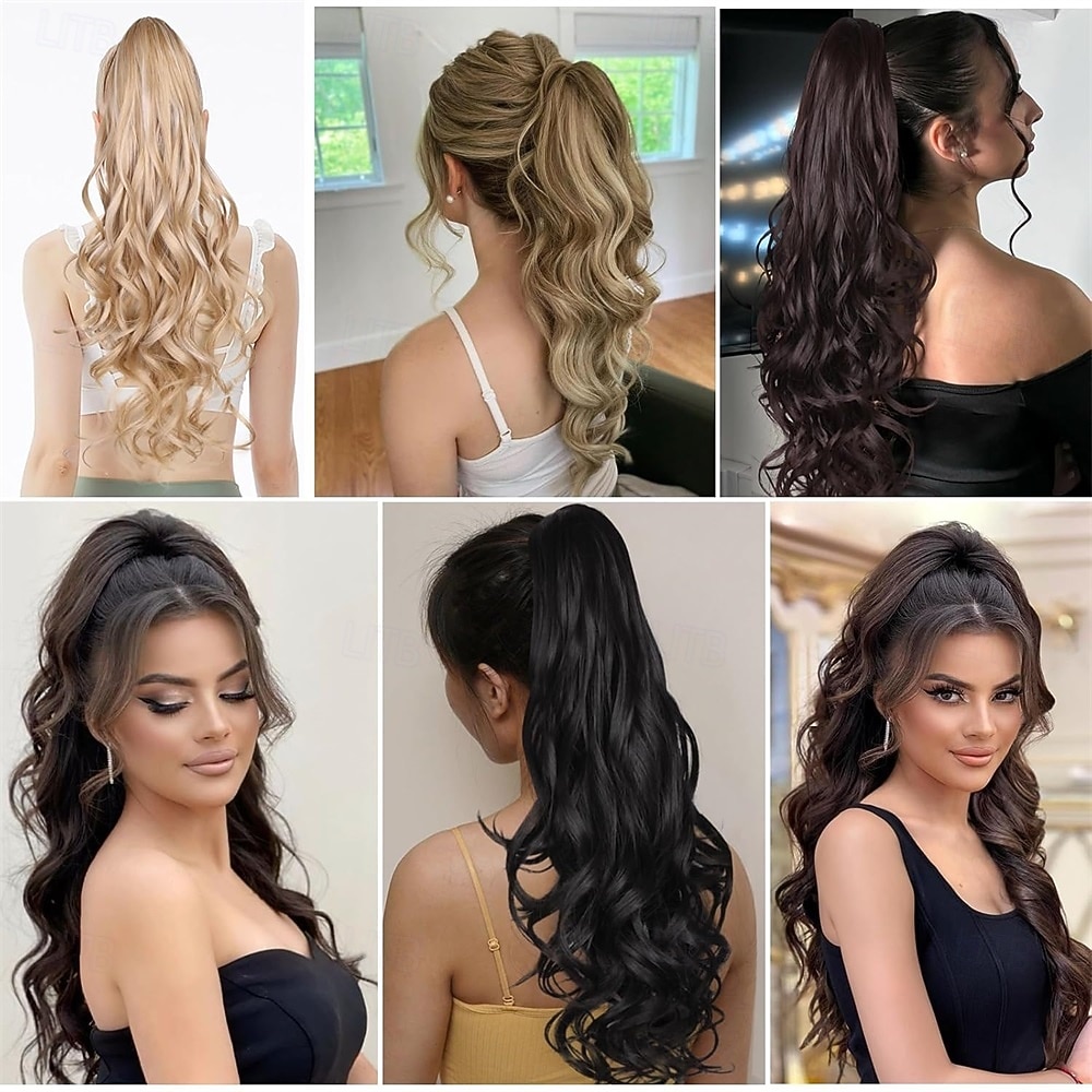 Extensión de cola de caballo para mujeres, extensiones de cabello de cola de caballo en capas de 26 pulgadas de largo, cola de caballo con cordón para mujeres negras, extensiones de cabello sintético 2026 - $22.99 –P2