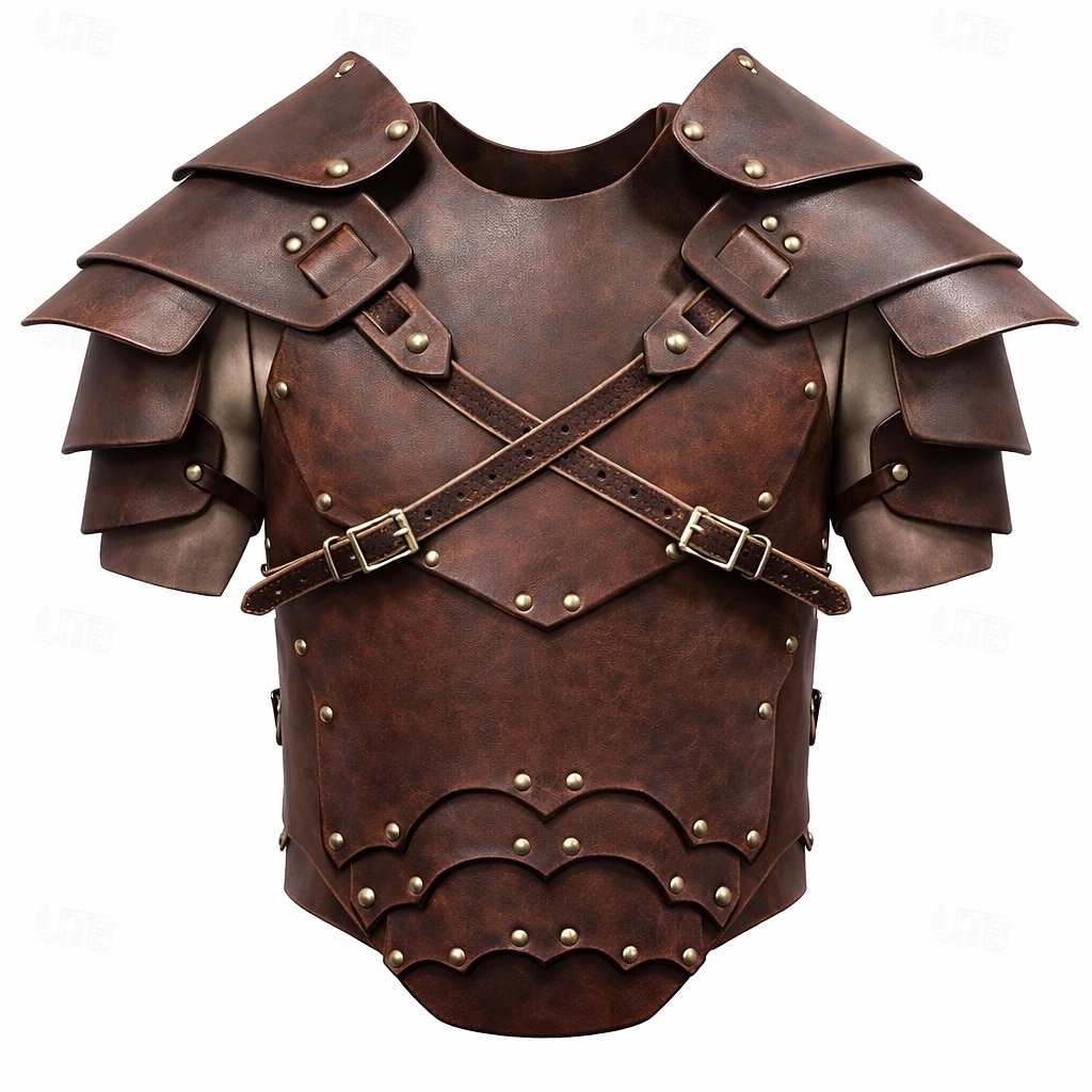 Retro Vintage Mittelalterlich Rüstung Schulterpanzer Ärmellos Ritter Ranger Kostüm Unisex Halloween Karneval Renaissance-Messe LARP Erwachsene 2026 - $87.99 –P2