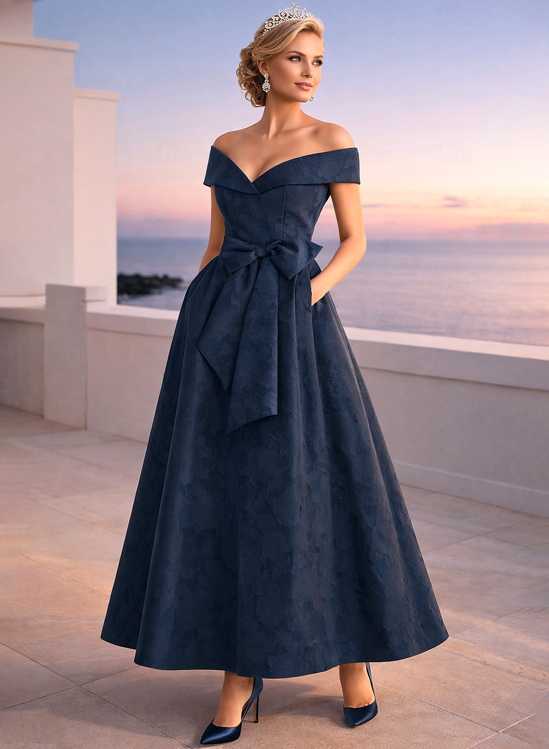 A-Line Floor Length Party Dress Cocktail Dress Wedding Guest Dress Mother of the Bride Dress Short Sleeve Off Shoulder Elegant Vintage Wedding Formal Nylon with Bow(s) Strappy 2026 - $176.39 A-Line Floor Length Party Dress Cocktail Dress Wedding Guest Dress Mother of the Bride Dress Short Sleeve Off Shoulder Elegant Vintage Wedding Formal Nylon with Bow(s) Strappy 2026 - $176.39
