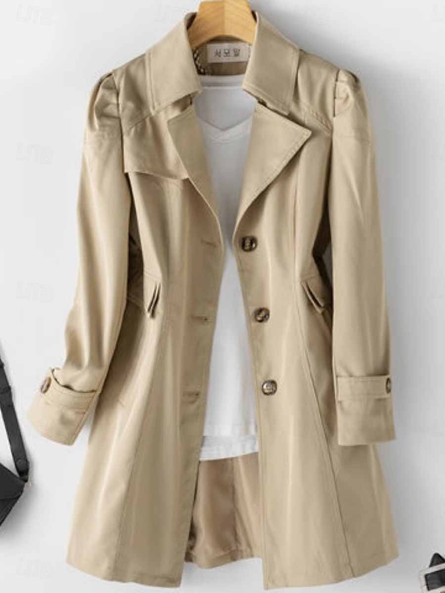 Per donna Giacca Casual Trench Confortevole Traspirante Tasca Bottoni Elegante Moda Casual Semplice Casuale Vacanza Streetwear Abbigliamento quotidiano Monopetto Regolare Collo ripiegato Vestibilit del 2026 a $41.99 –P2