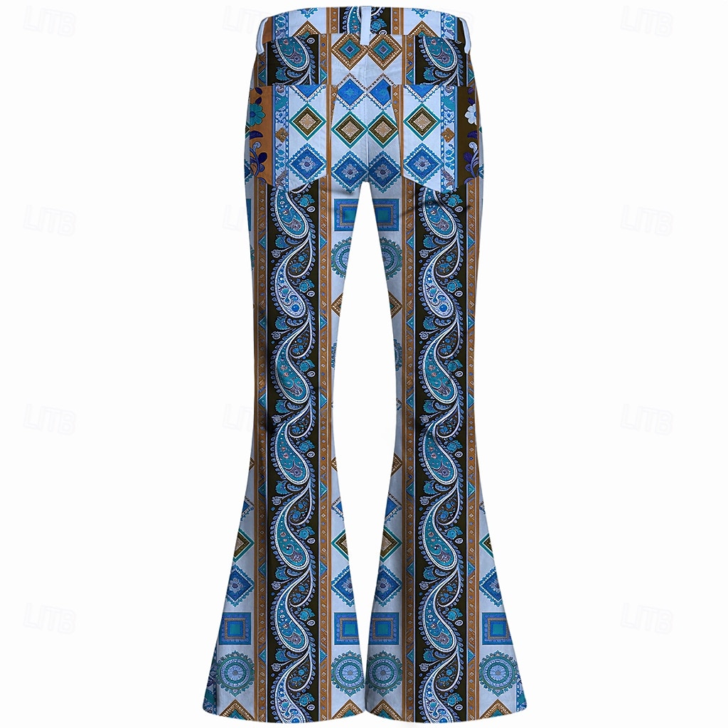 Retro Vintage Boho 1970s Pants Bell Bottom Pants Hippie Disco High Waist Paisley Fancy Dress Men's Halloween Carnival Music Festival Retro Theme Party Adults' Pants 2026 - $35.99 –P6