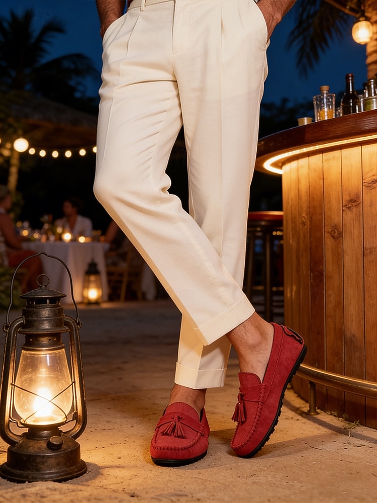 Mocassins rouges pour homme en similicuir, décontractés et confortables, parfaits pour les soirées en station balnéaire et les dîners en plein air. de 2026 ? $42.99 –P4