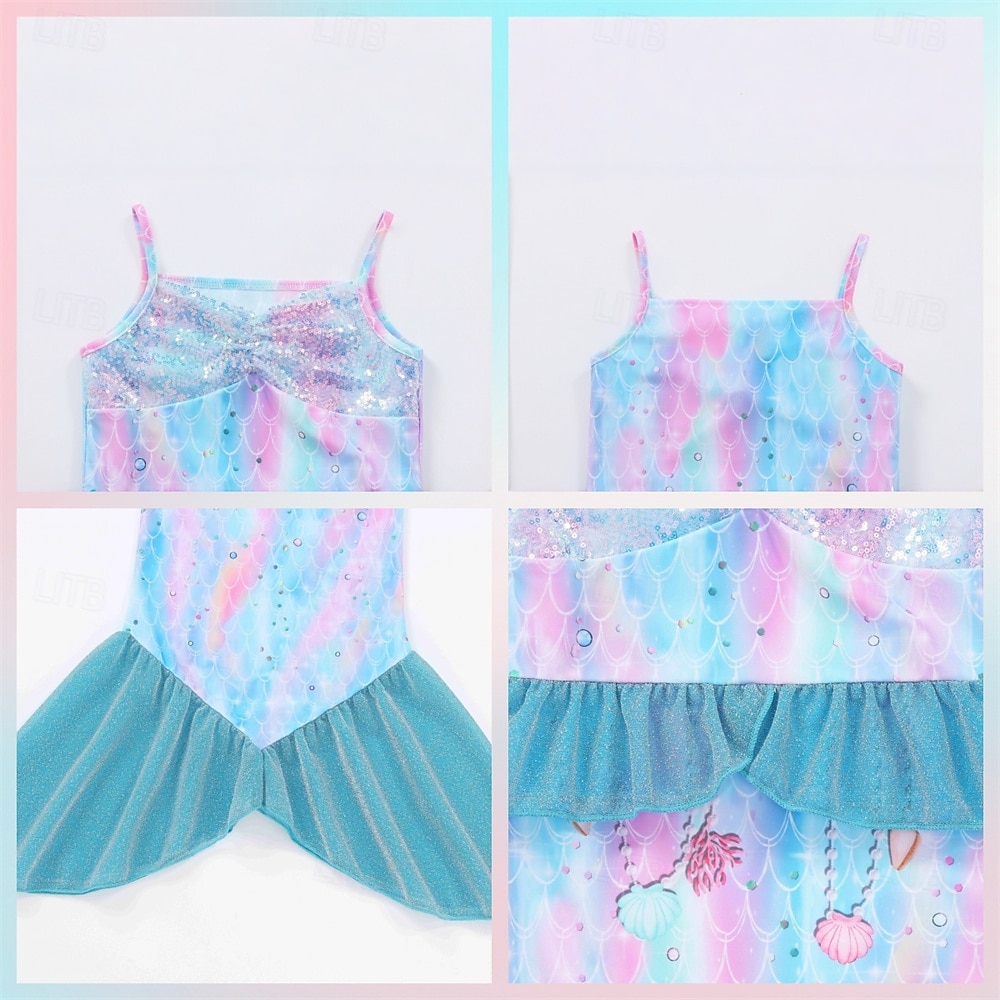 sereia Princesa sereia Vestidos Fantasia de festa temática Fantasias for Para Meninas Crianças Carnaval Baile de Máscaras Festa Feriado de 2026 por $23.99 –P9