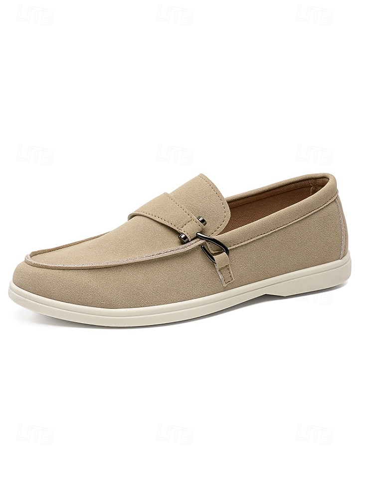 Mocasini bej pentru bărbați, fără mâneci, design elegant cu talpă amortizată, stil formal confortabil pentru nunți în grădină, petreceri și ocazii speciale 2026 - $42.99 –P16