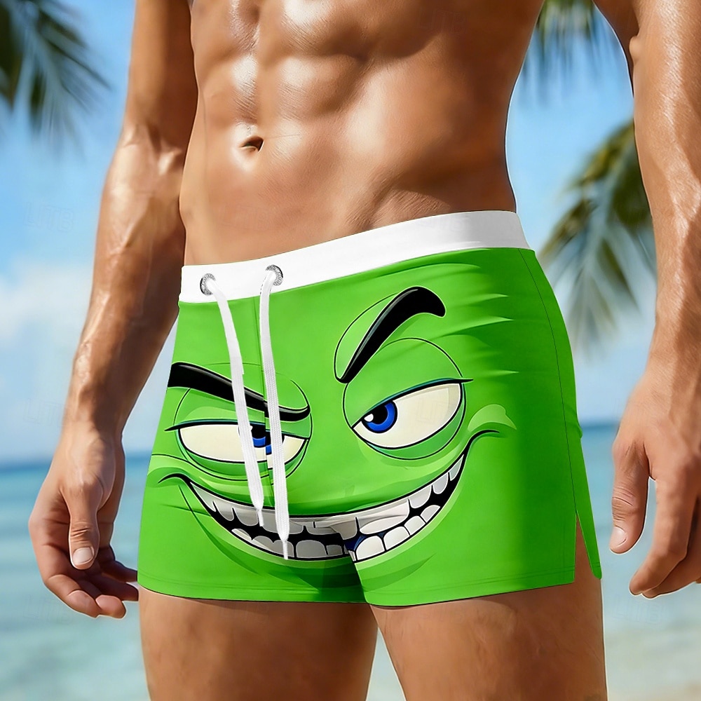 Homme Illusion d'optique Drôle Visage Souriant Shorts de bain Shorts de Surf Caleçons de Bain Taille Moyenne Hawaïen Plage Fête Cordon de serrage avec doublure en mesh Taille Élastique Designer de 2026 ? $16.99 –P2