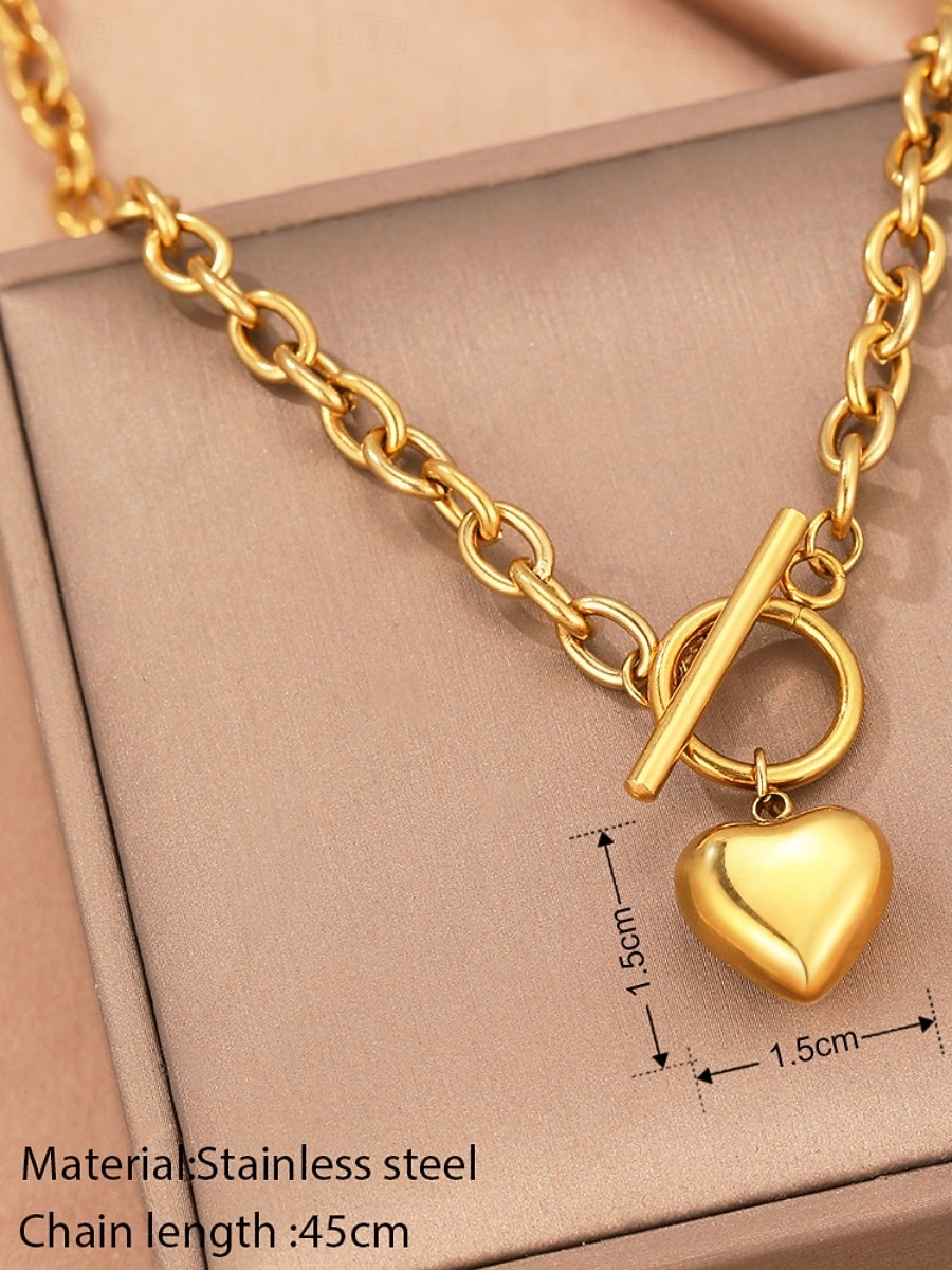1 Stück Anhänger Halskette Halskette For Damen Täglich Straße Geschenk Edelstahl Liebe 2026 - $5.99 –P4