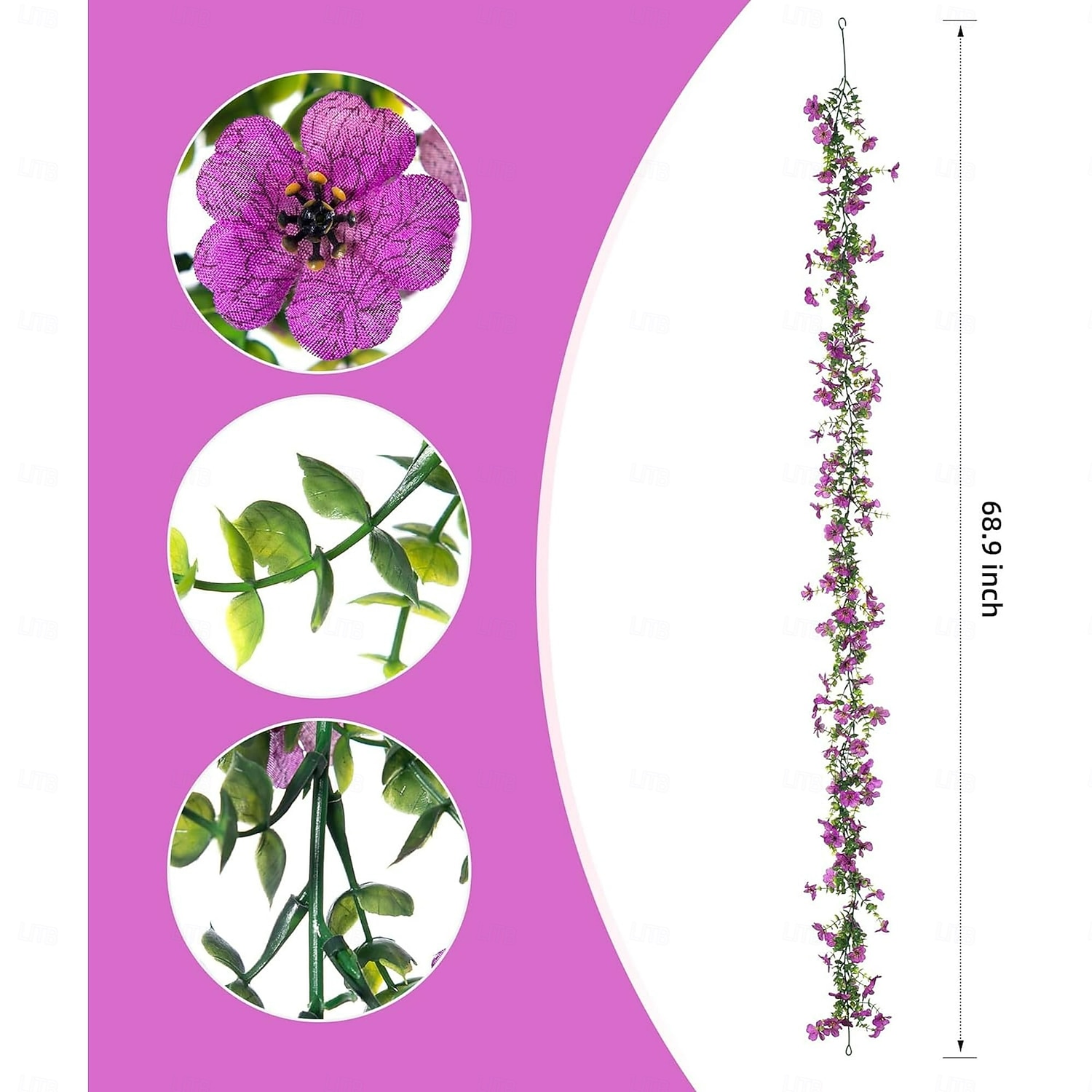 Ghirlanda di fiori artificiali edera, confezione da 4 decorazioni da 1,8 m resistenti ai raggi UV, finte margherite rampicanti in seta, fiori appesi per casa, giardino, matrimonio, decorazioni del 2026 a $32.99 –P2