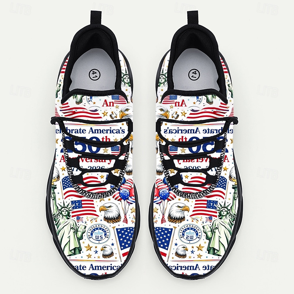 Sneakers voor heren ter ere van het 250-jarig jubileum van de Verenigde Staten – patriottisch design met comfort en duurzaamheid, ideaal voor muziekfestivals, Onafhankelijkheidsdag en casual dagelijks gebruik. 2026 - $42.99 –P3