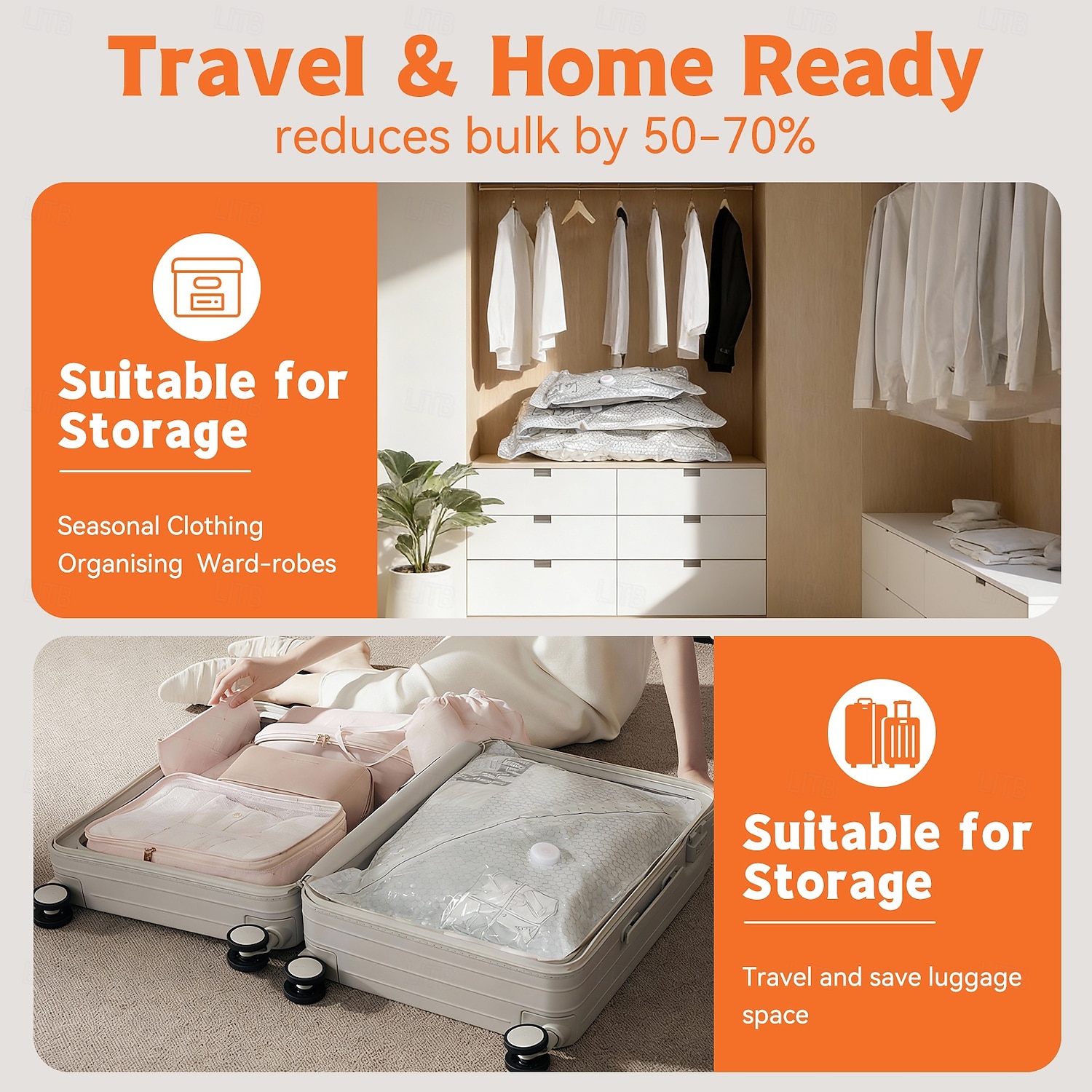 Ασύρματες τσάντες αποθήκευσης κενού ταξιδιού με επαναφορτιζόμενη ηλεκτρική αντλία, τσάντες συμπίεσης για ρούχα, αποσκευές, βαλίτσα &οικιακή αποθήκευση 2026 - $38.99 –P4