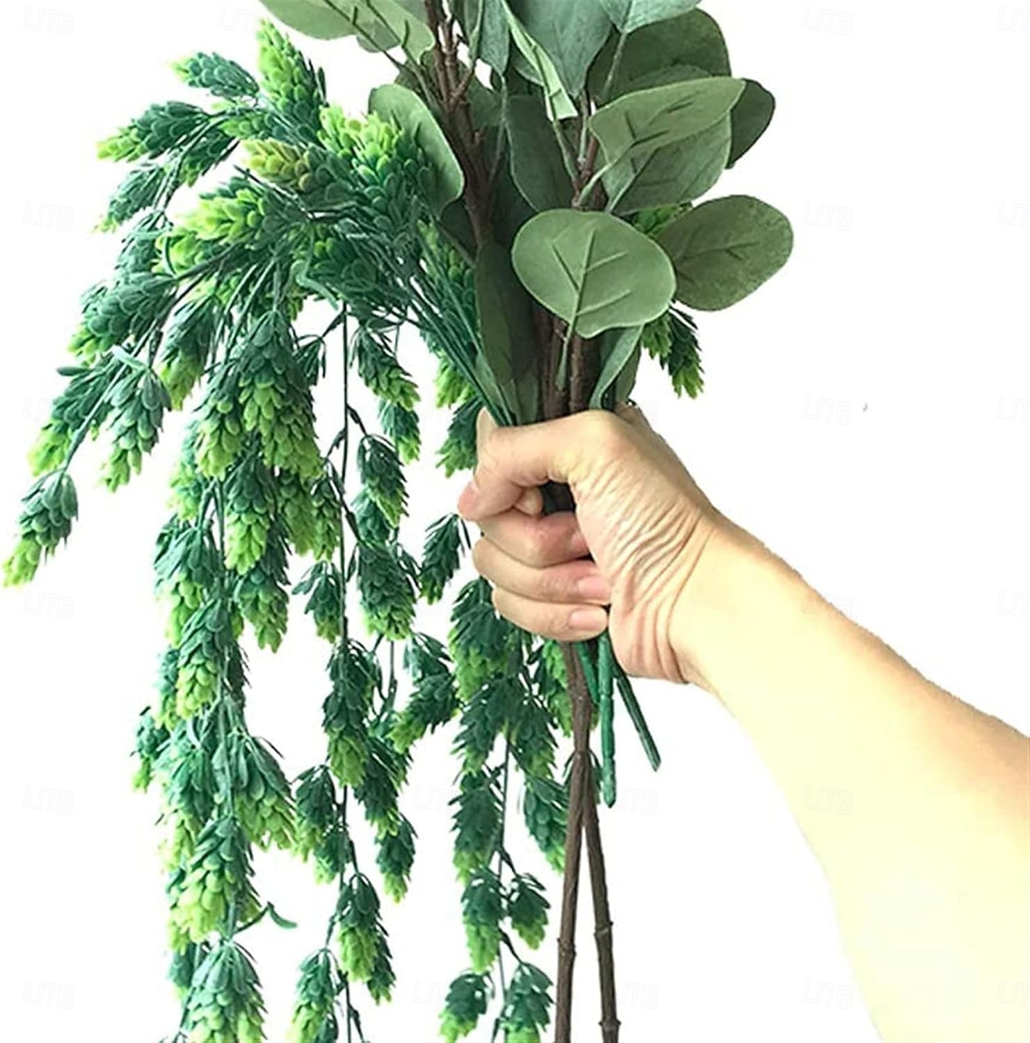 3 ks umělých girland z ananasové révy, 5-stonkové matné růžové umělé zelené révy, umělé závěsné rostliny do domácnosti &svatební dekorace 2026 - $17.99 –P6