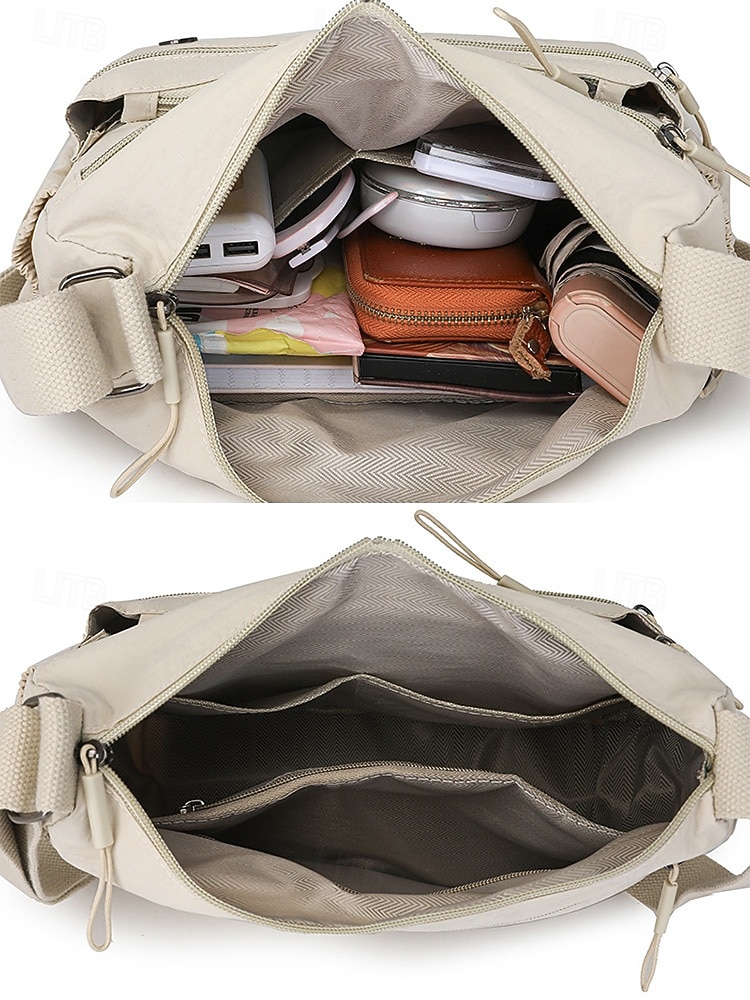 Dámská vícebarevná voděodolná polyesterová crossbody kabelka, velká kapacita, univerzální pro každodenní nošení i na dovolenou, nastavitelný popruh, stylový a funkční design 2026 - $18.99 –P9