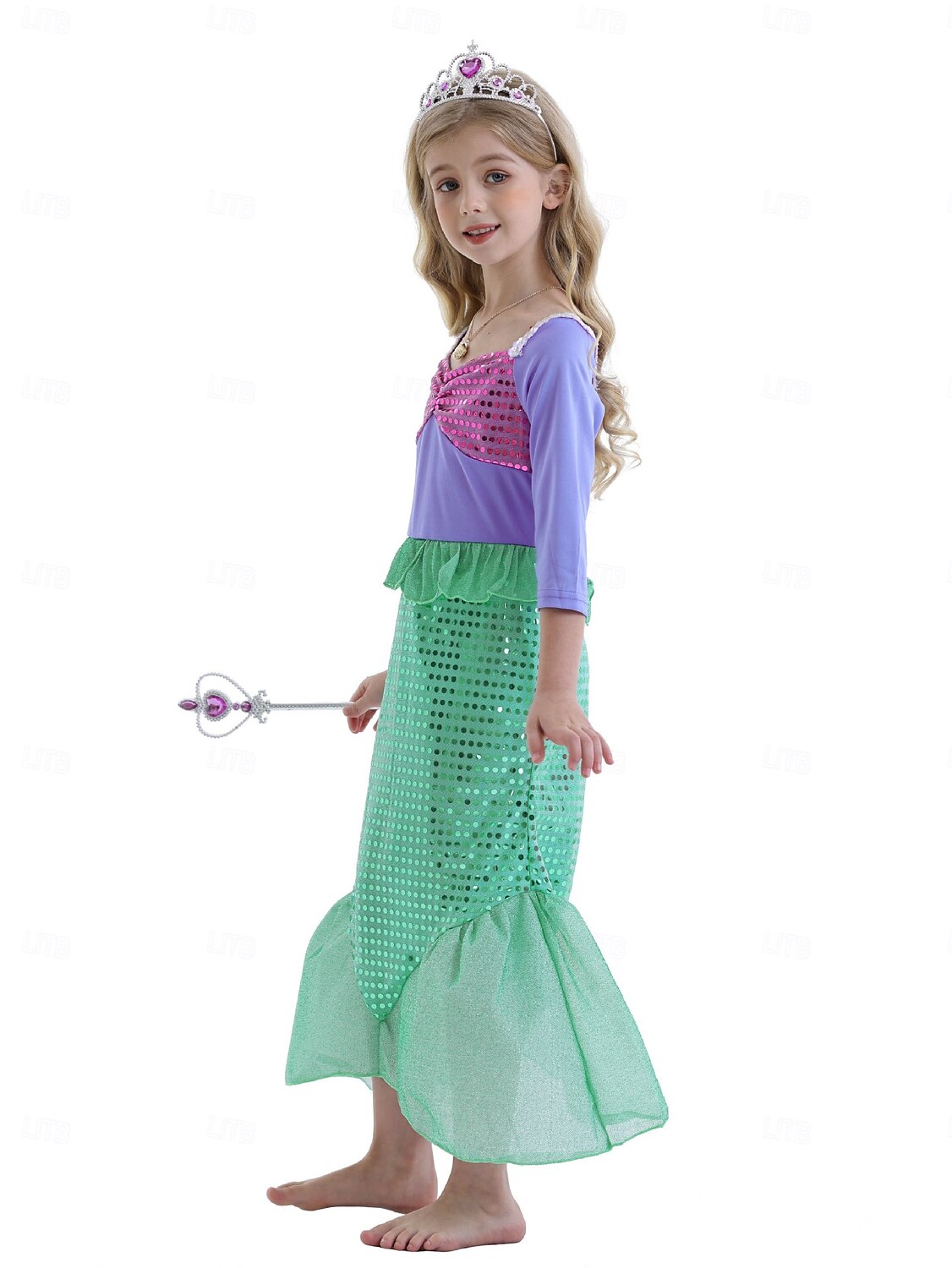 Sirena Principessa Vestito Costume per festa a tema Film Cosplay for Ragazze Bambini Halloween Carnevale Mascherata Vacanza Feste Ferie del 2026 a $25.99 –P3