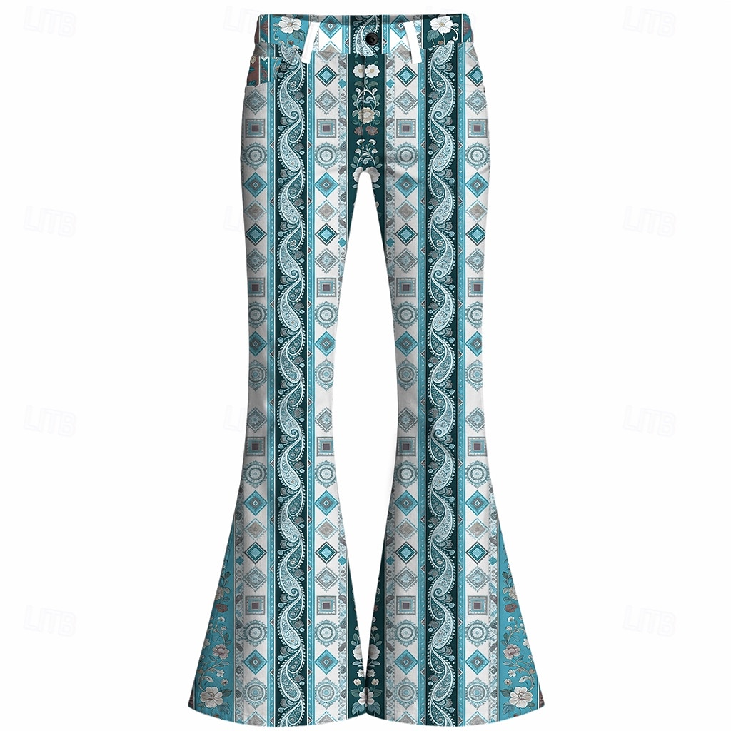Retro Antiguo Boho Años 70 Pantalones Los pantalones de campana Hippie Disco Alta cintura Étnico Disfraz Hombre Víspera de Todos los Santos Carnaval Festival de Música Fiesta temática retro Adulto 2026 - $35.99 –P5