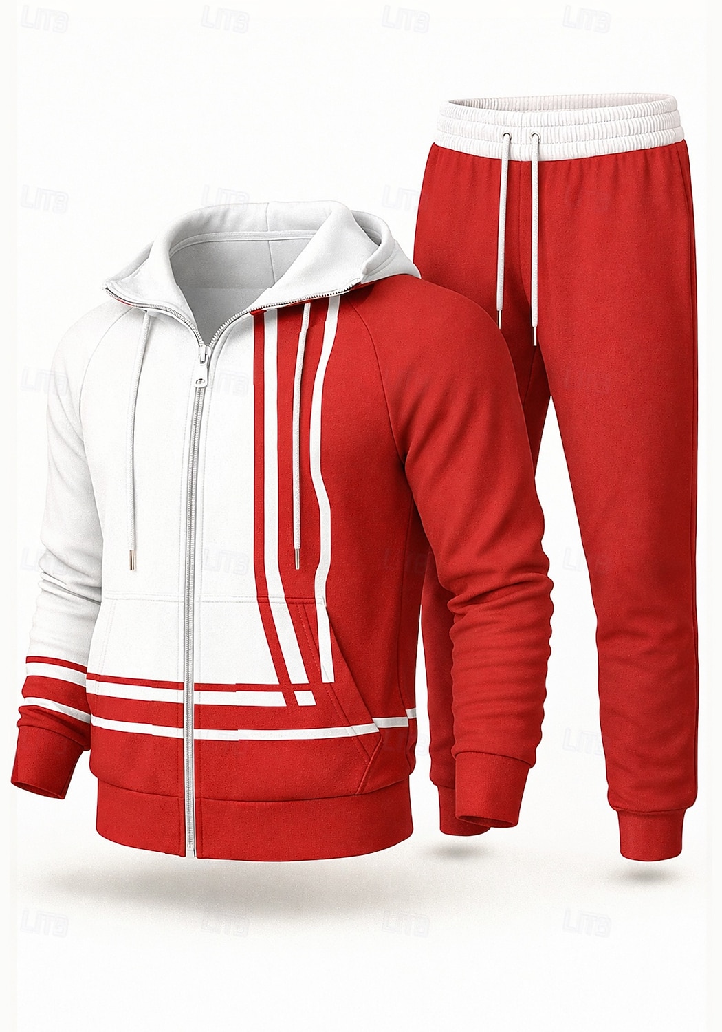 Pánské Kapuce Tepláková souprava Dvoudílná tepláková souprava Šňůrky Zapni Barevné bloky Celotělové oblečení Podzim Zima Žlutá Červená Určení Venkovní Cestování Lehká váha Módní Dlouhý rukáv Sport 2026 - $47.99 –P6