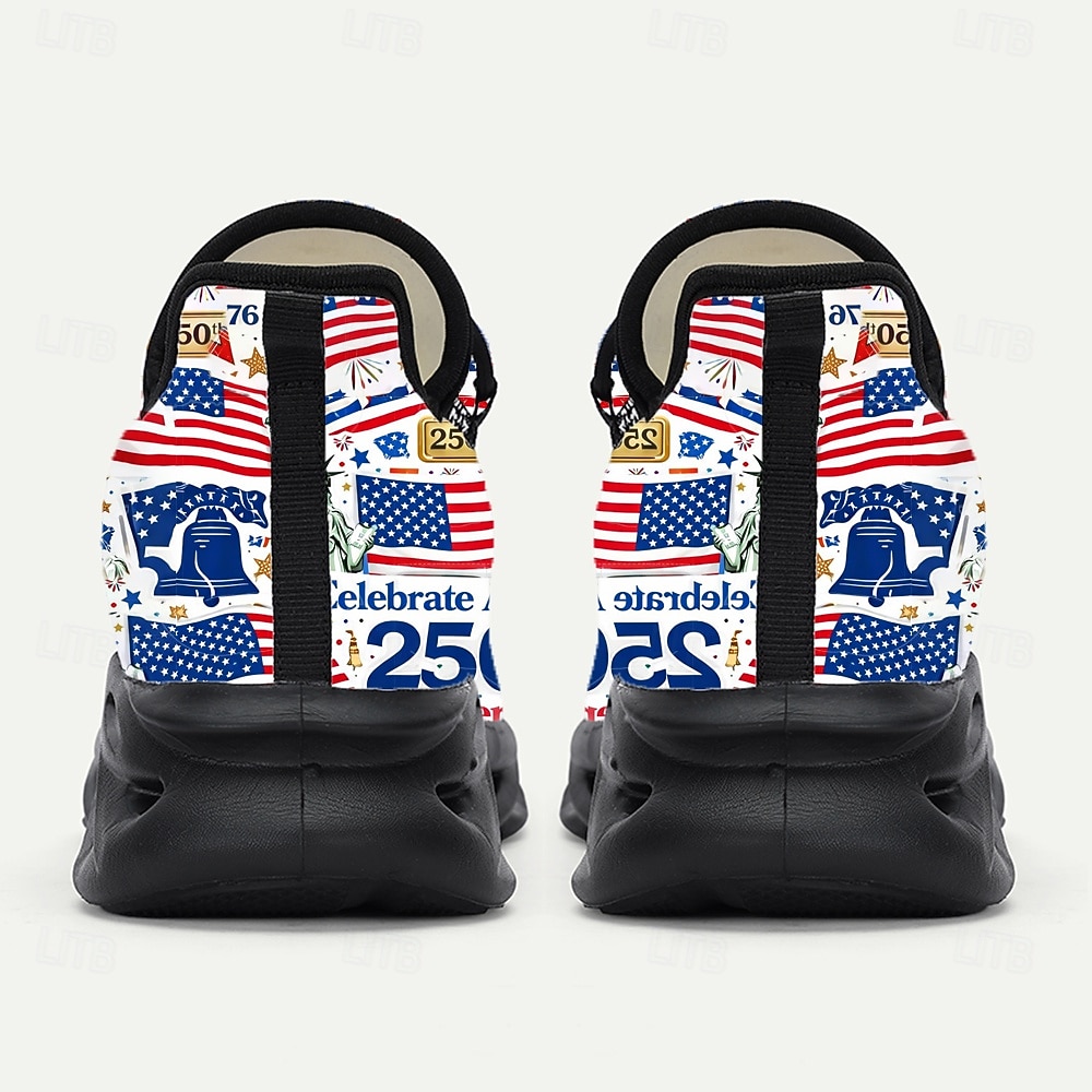 Pánské červenobílo-modré sportovní tenisky – oslavte 250. výročí Ameriky pohodlnými a stylovými teniskami k oslavě 4. července a národních událostí. 2026 - $42.99 –P7