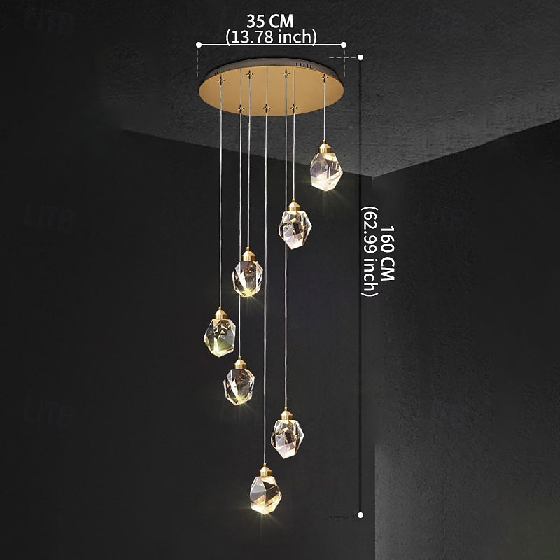 3-Light 5-Light 7-Light 10 cm Mulighet for demping Enkelt design Anheng Lys Krystall galvanisert Moderne Nordisk stil 85-265V 2026 - $831.55 –P14