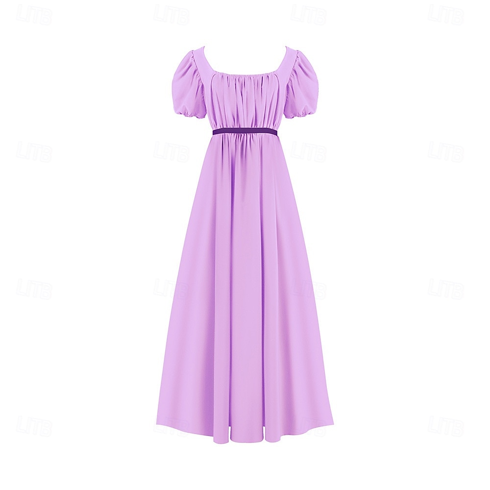 Retro Vintage Mittelalterlich Renaissance Knöchellänge Kleid Ballkleid Kleid im Regency-Stil Kurze Ärmel Prinzessin Dame Einfarbig Quadrathals Kostüm Damen königlich Halloween Karneval Leistung 2026 - $40.99 –P11