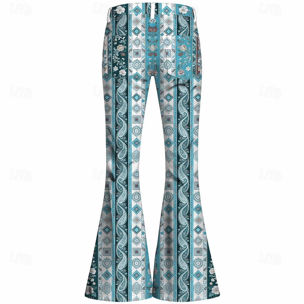 Retro Antiguo Boho Años 70 Pantalones Los pantalones de campana Hippie Disco Alta cintura Étnico Disfraz Hombre Víspera de Todos los Santos Carnaval Festival de Música Fiesta temática retro Adulto 2026 - $35.99 –P6