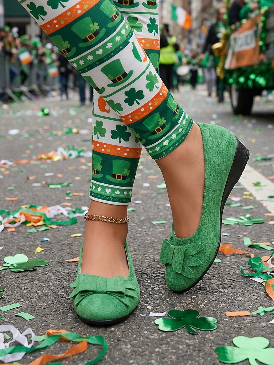 Women's St. Patrick's Day Green Bow Ballet Flats - Casual Slip-On Comfort Low Heel Dress Shoes, Festive Irish Style for Parades, Parties, Holiday Events, Office Wear & Daily Casual Outfits 2026 - $19.99 –P7