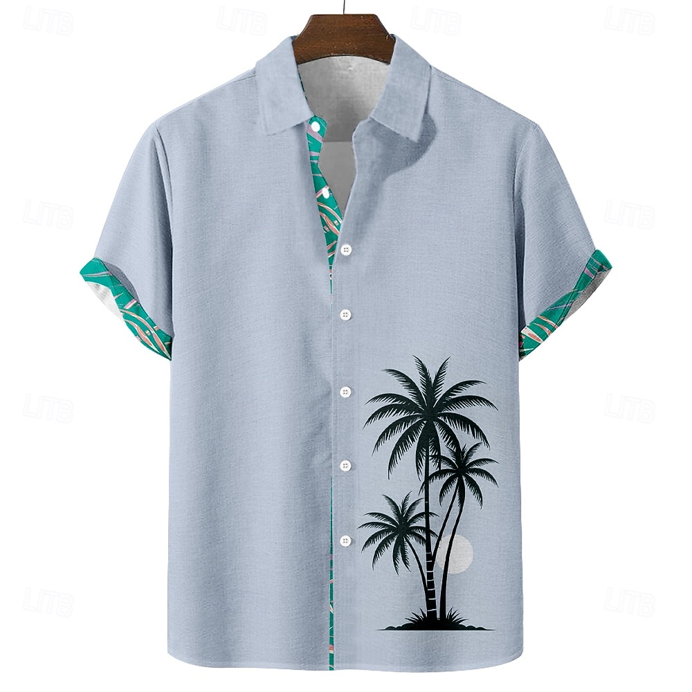 Men's Coconut Tree Tropical Plants Summer Hawaiian Shirt Button Up Shirt Aloha Shirt Short Sleeve Hawaiian Vacation Holiday Beach Wear Summer Spring Turndown 3D Print Linen Like Shirt Blue Pink Green 2026 - $25.99 –P3