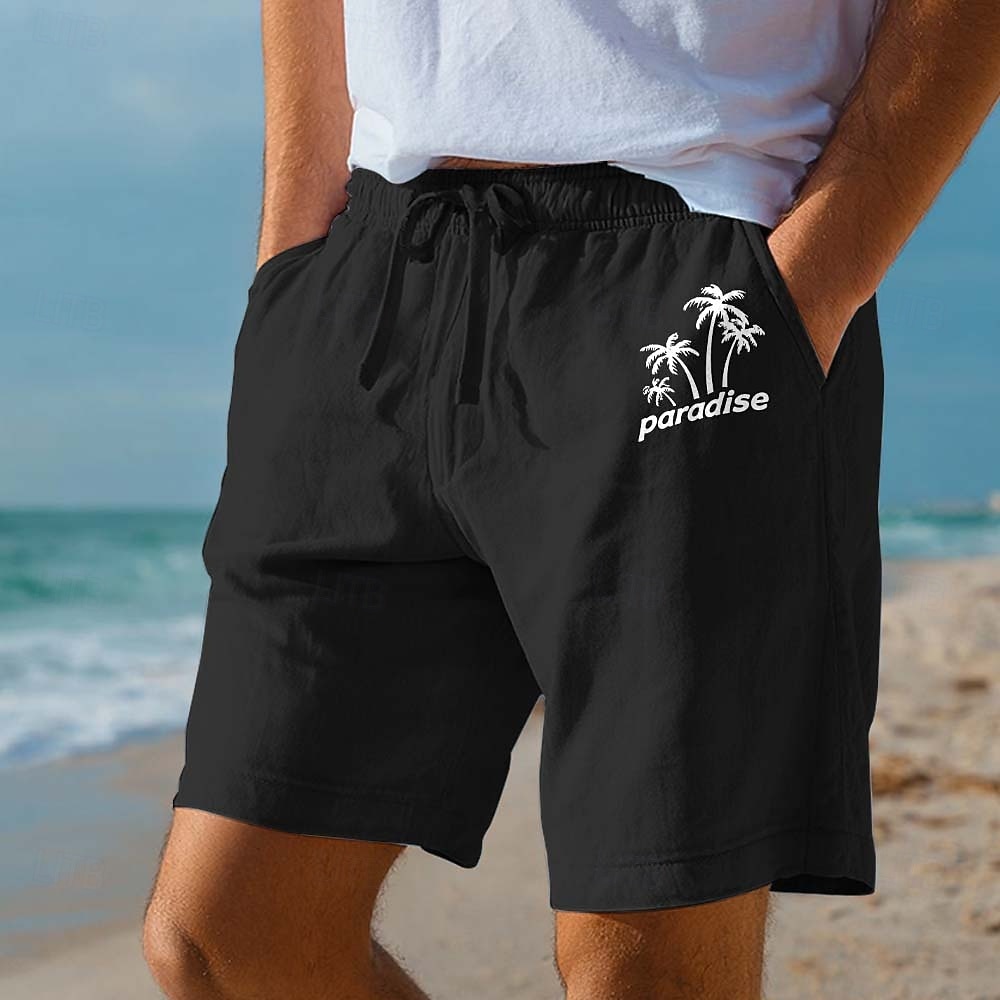 Férfi Kókuszfa levélnyomat Trópusi növények Rövidnadrágok Strand rövidnadrág Pamut rövidnadrágok Közepes csípő Hawaii Alkalmi Napi Tengerpart Szabadság Oldalzsebek Elasztikus húzózsinóros derékrész 2026 - $25.99 –P1