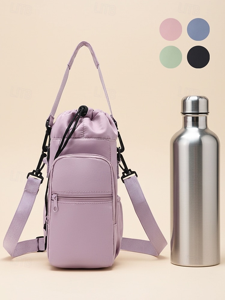 Női vízálló nejlon kulacstáska telefonzsebbel, többszínű keresztpántos hordozó fitneszhez, sporthoz, túrázáshoz és hétköznapi használatra, állítható vállpántos utazó italtartóval. 2026 - $11.99 –P2