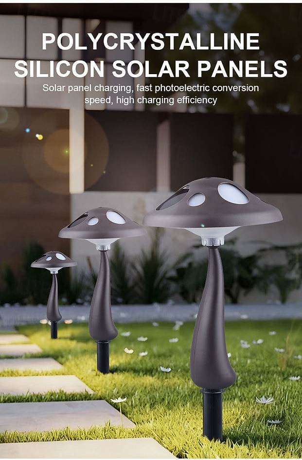 2 Pcs Outdoor Solar Mushroom Garden Stake Lights, Color-Changing LED, Decorative Pathway Light for Yard, Lawn, Garden, Park, Farm, Landscape, Atmosphere Lighting 2026 - $26.99 –P4