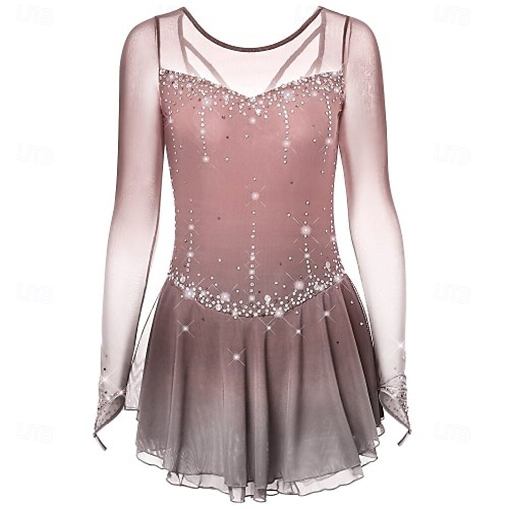 Vestido de patinaje artístico Chica Patinaje Sobre Hielo Vestidos Negro Blanco Amarillo Retazos Costura asimétrica Elástico Entrenamiento Competición Ropa de Patinaje Clásico Cristal / Strass Manga 2026 - $241.49 –P2