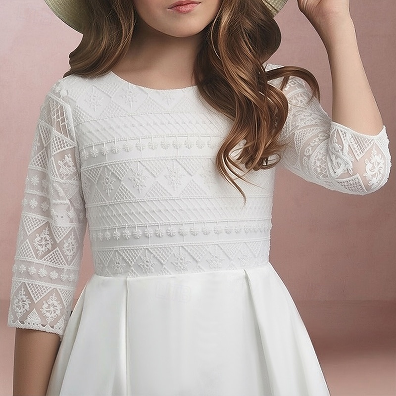 Robe de demoiselle d'honneur longueur sol en A Première Communion Robe de bal mignonne satin avec perles élégante ajustement 3-16 ans de 2026 ? $83.99 –P3