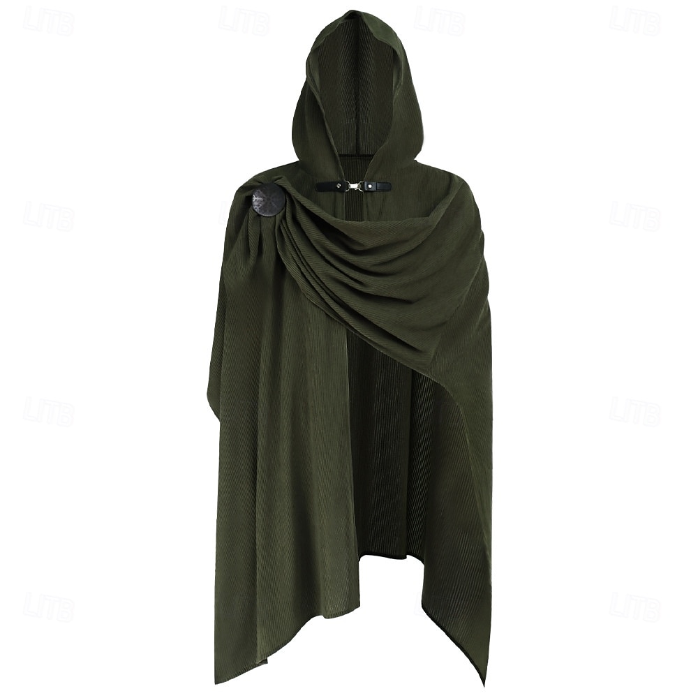 2026年 レトリ／ヴィンテージ 中世 ルネッサンス ケープ ナイト Ranger 仮装 男性用 ハロウィーン カーニバル パーティー ルネッサンスフェア レトロテーマパーティー 大人 クローク オールシーズン  コレクション – $52.99 –P1