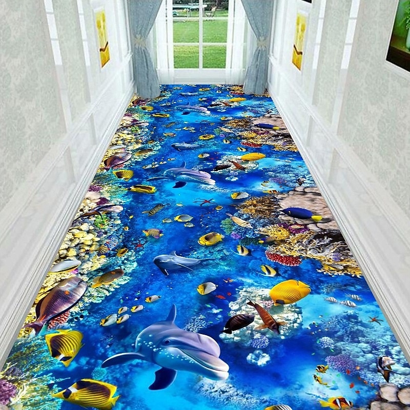 Loperkleed met 3D optische illusie, 2D plat bedrukt tapijt voor woonkamer, slaapkamer, volledige dekking, hal, gang, aanpasbare vloermat, antislip keukendeurmat 2026 - $8.99 –P12