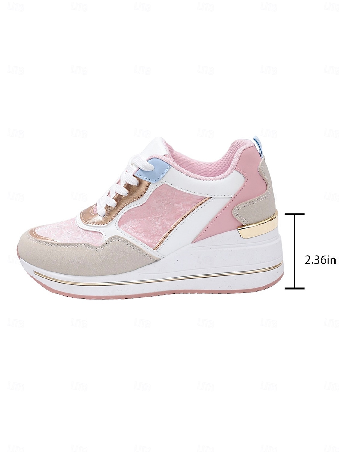 Teniși roz cu platformă pentru femei - pantofi sport casual cu talpă amortizată, pantofi sport la modă cu șireturi pentru femei, pentru purtare zilnică, plimbări, călătorii, cumpărături și activități casual în aer liber 2026 - $46.99 –P2