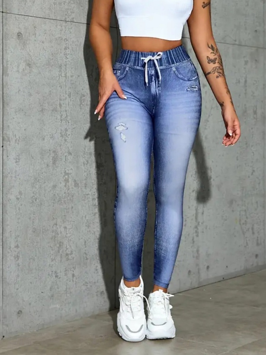 Női Farmerek Leggingek Jeggings Szabadság Utcai sikk Alap Teljes hossz Közepes csípő Sima Zsinór Zseb kellemes Mikroelasztikus Nagy rugalmasságú Napi Otthon Szabadtéri Medence Királykék Tavasz Ősz 2026 - $14.99 –P8