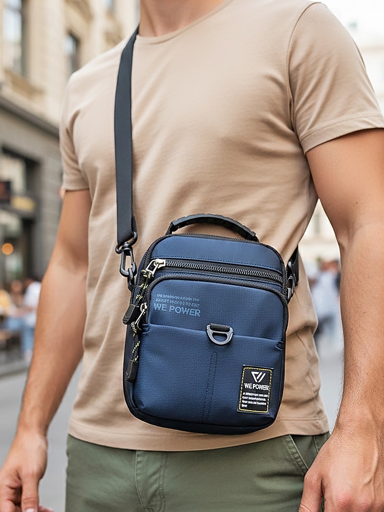 Wasserdichte Herren-Umhängetasche aus Polyester, leicht, geräumig mit mehreren Fächern, verstellbarem Gurt, in verschiedenen Farben erhältlich, ideal für Freizeit, Sport, Reisen und den Alltag. 2026 - $14.99 –P2