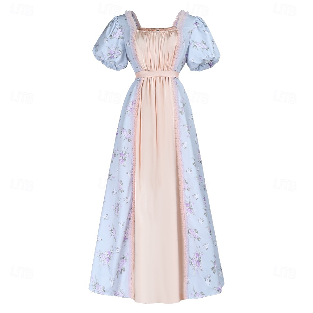 19ος αιώνας Περίοδος Αντιβασιλείας Μέχρι τον αστράγαλο Φορέματα Κοντά μανίκια Πριγκίπισσα Ευγενής κυρία Φλοράλ Φανταχτερή Φόρεμα Γυναικεία βασιλικός Απόκριες Πάρτι Τσαγιού LARP Ρεν Φερ Ενηλίκων Φόρεμα 2026 - $79.99 –P1