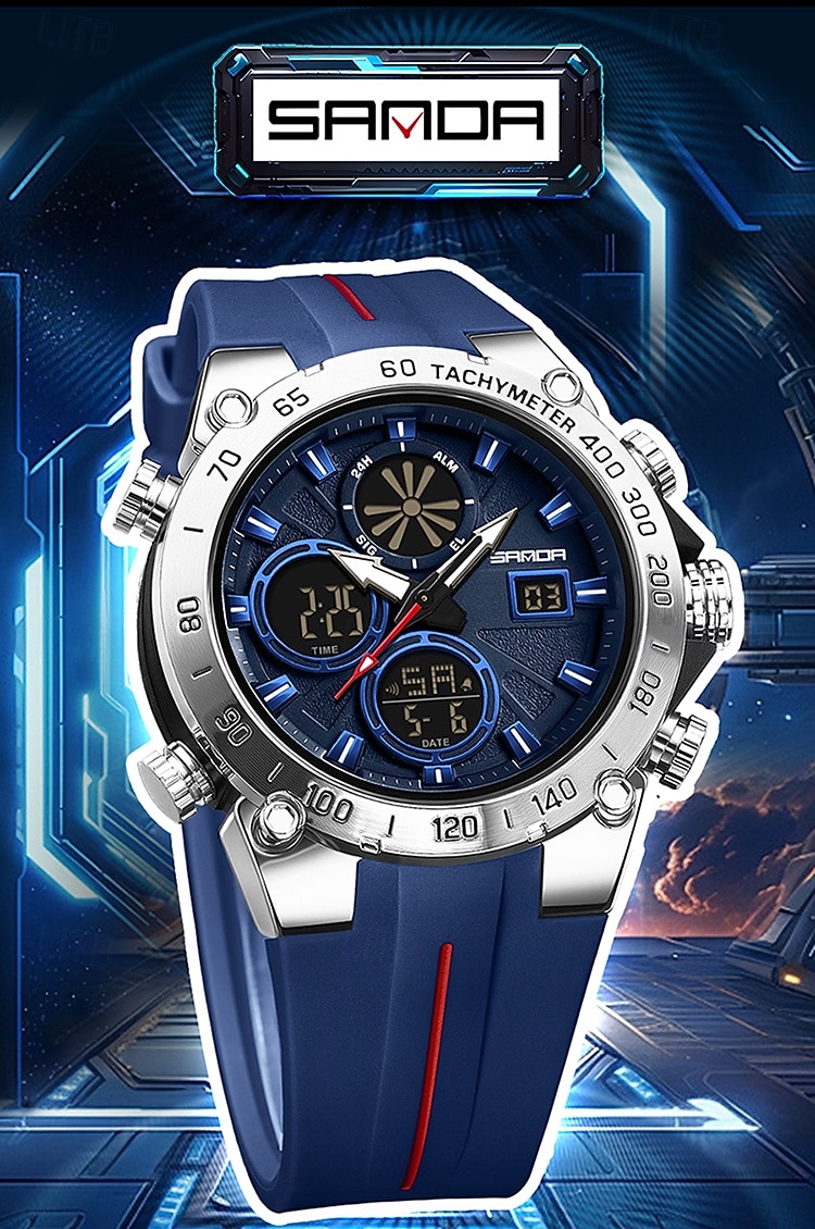 SANDA גברים שעון דיגיטלי מינימליסטי רטרו וינטג ' פאר ספורטיבי זורח שעון עצר Alarm Clock ספירה לאחור ג'ל סיליקון שעון 2026 - $38.99 –P3