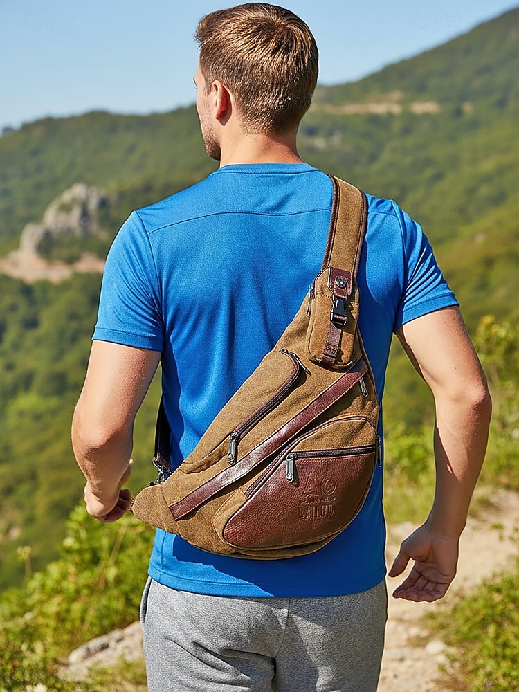Borsa a tracolla da uomo in tela, zaino casual a tracolla di grande capacità, zaino sportivo vintage da esterno per viaggi quotidiani, escursionismo, ciclismo, palestra, lavoro e uso quotidiano casual del 2026 a $32.99 –P3