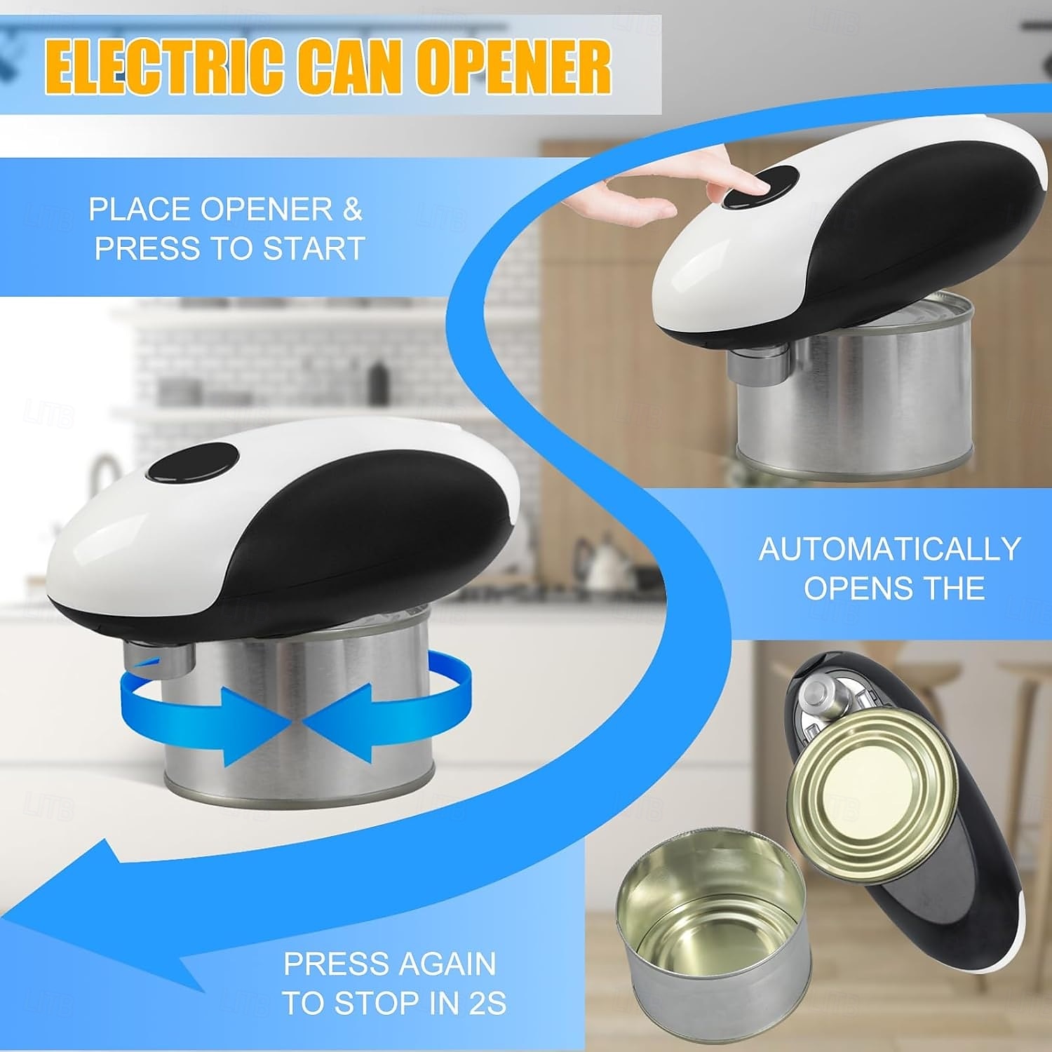 Electric Can Opener Automatic Jar Opener Portable Rechargeable Kitchen Can Opener Hands-Free Easy Pull One Touch Tin Can Opener 2026 - $41.99 –P8