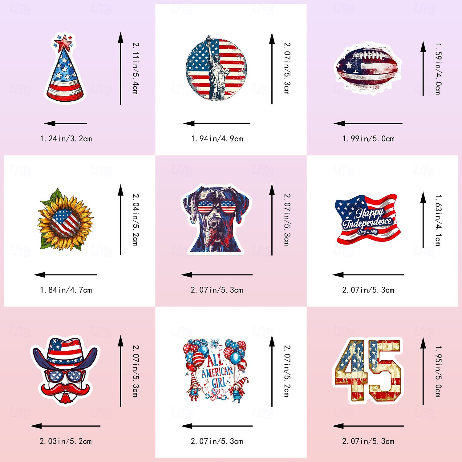 250 buc autocolante pentru sărbătoarea Zilei Independenței Americii, caiet graffiti DIY, skateboard, valiză, autocolante impermeabile, 5 pachete a câte 50 de hârtie artistică 2026 - $11.99 –P2