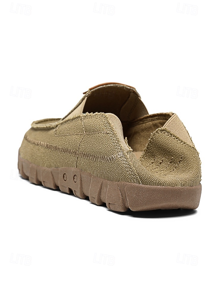 Men's Tan Slip-On Shoes, Soft Textile Upper, Durable Jute Sole, Relaxed Beachwear Style for Island & Cruise, Summer Travel & Leisure 2026 - $42.99 –P12