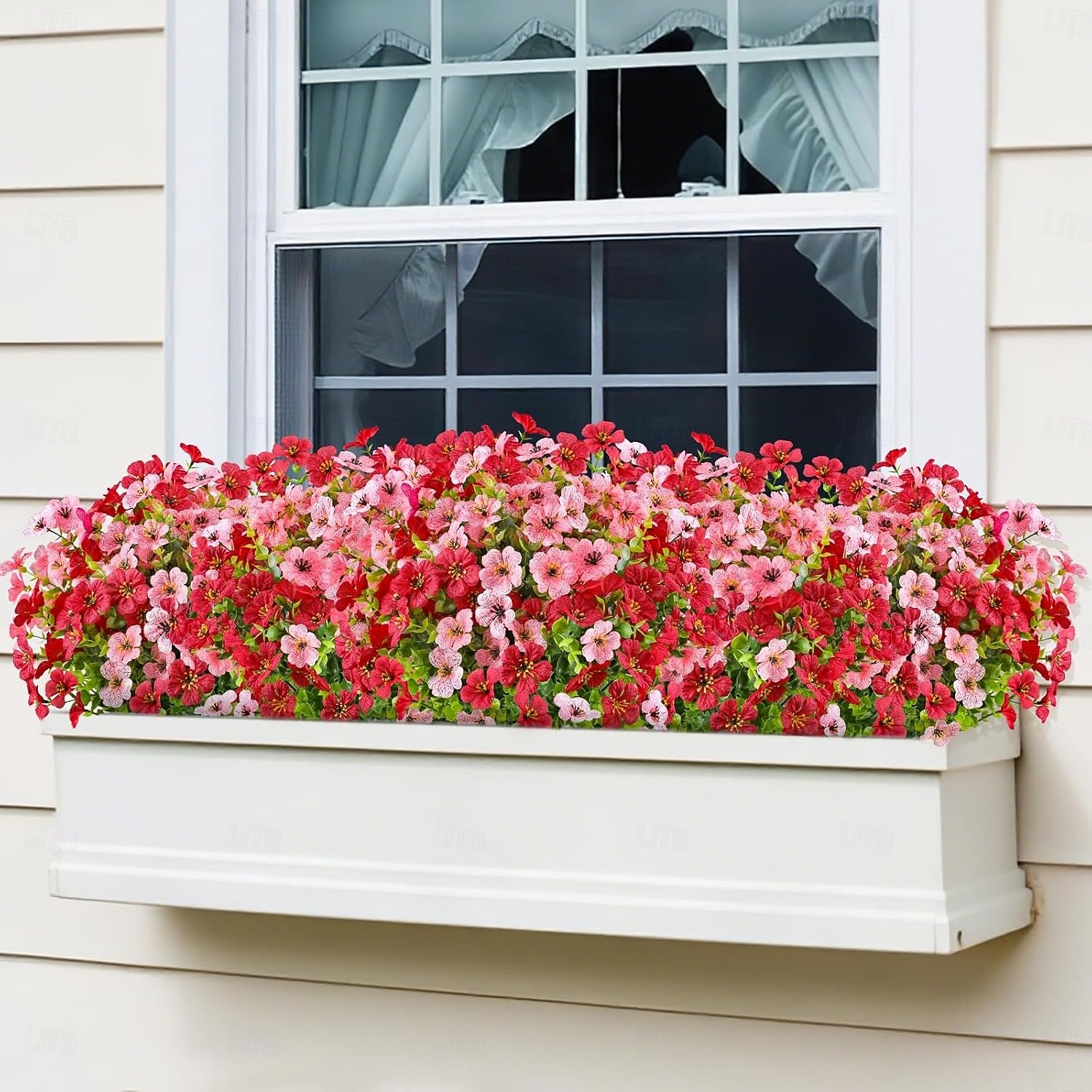 16 Bündel künstliche Blumen für den Außenbereich, farbechte Kunstblumen aus Kunststoff, künstliche Pflanzen für Hängeampeln, Dekoration für drinnen und draußen, Garten, Veranda, Fensterkasten, 2026 - $31.99 –P4