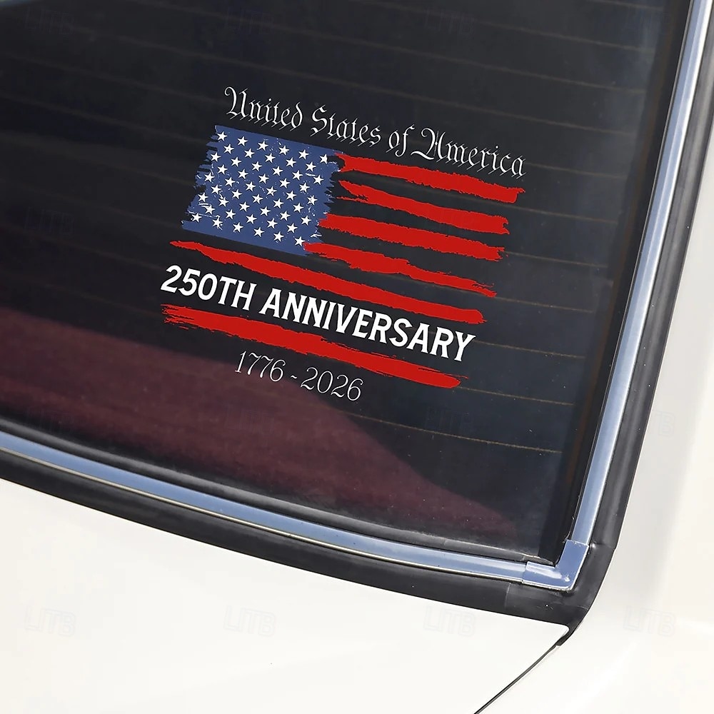 USA 250th Anniversary Car Window Decal Sticker, America Patriotic Semiquincentennial 1776-2026 Stickers, USA Independence Flag Decals, Durable Vinyl Stickers for Car Window 2026 - $9.99 –P2