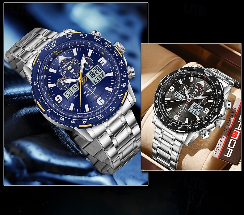SANDA Men Digital Watch Luxury Outdoor Fashion Luminous Stopwatch Alarm Clock Calendar Stainless Steel Watch 2026 - $47.99 –P13