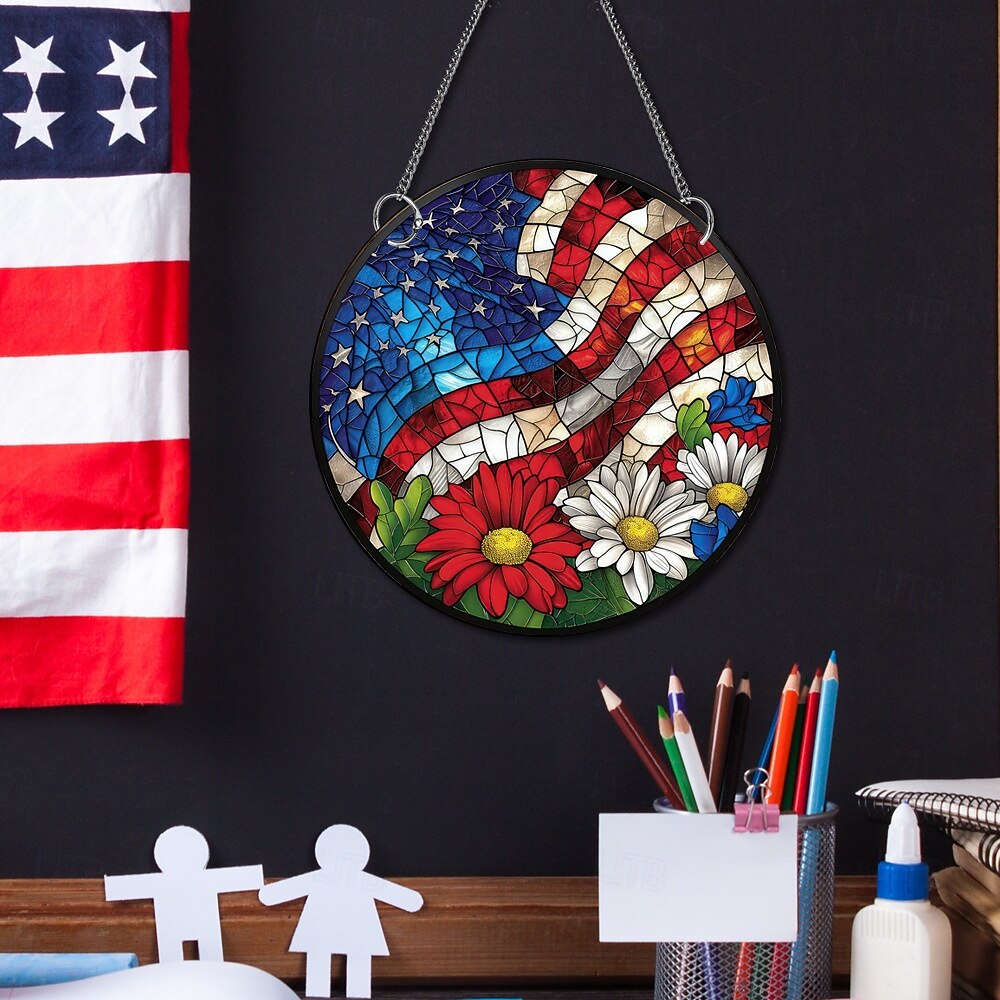 Cadena de hierro colgante para el Día de la Independencia de EE. UU., decoración colgante de acrílico para porche festivo. 2026 - $13.99 –P5