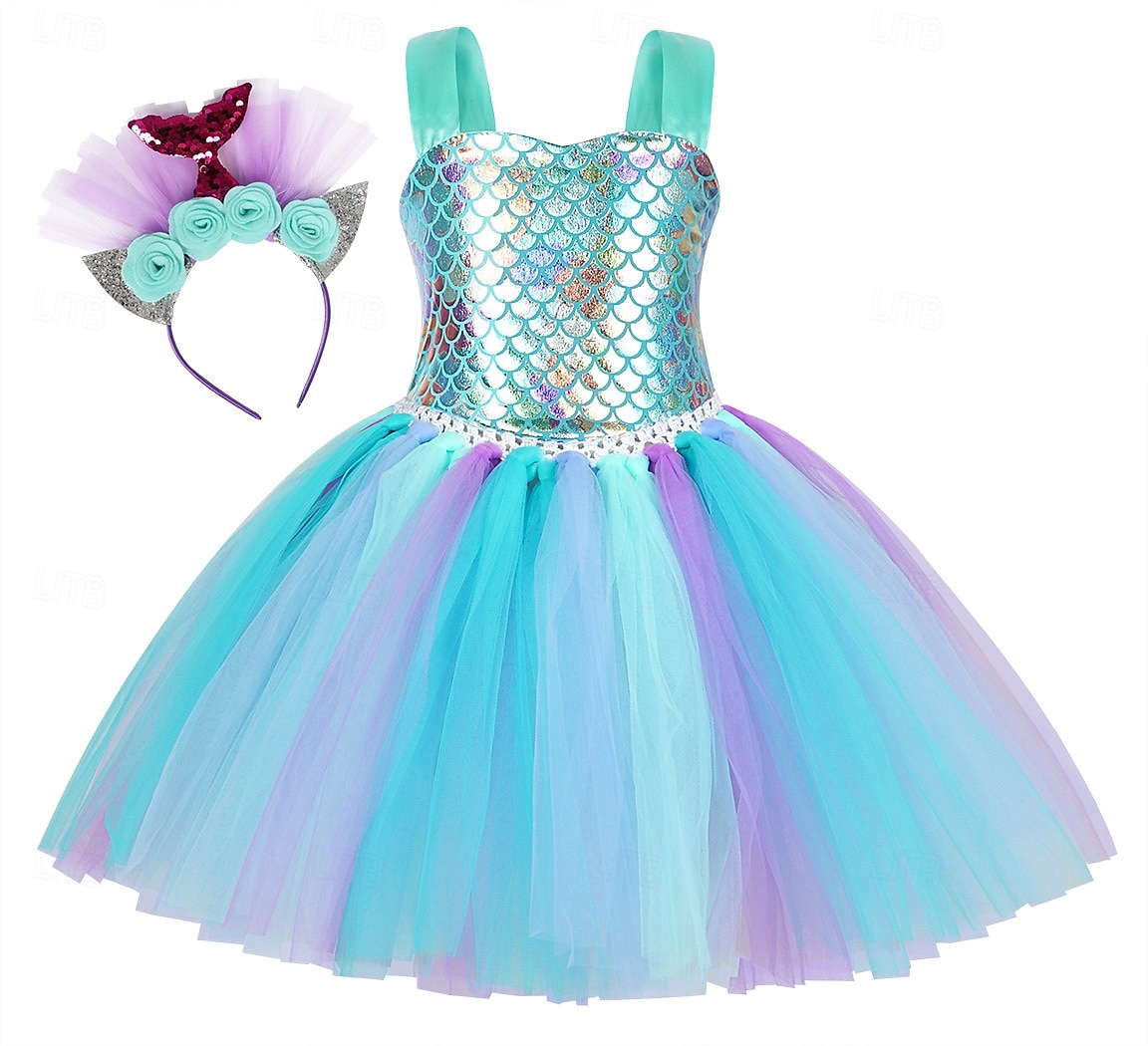 Syrena Księżniczka Sukienka Tutu Kostium na imprezę tematyczną Film Cosplay for Dla dziewczynek Dla dzieci Karnawał Bal maskowy Urlop Impreza Święto 2026 - $32.99 –P10